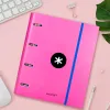 Classeur antartik 4 anneaux ronds 40mm a4 carton remborde feuillets mobiles quadrillage 5mm coloris rose