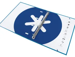 Classeur antartik 4 anneaux ronds 25mm a4 carton remborde feuillets mobiles 5x5 bleu marine