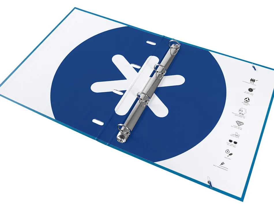 Classeur antartik 4 anneaux ronds 25mm a4 carton remborde feuillets mobiles 5x5 bleu marine