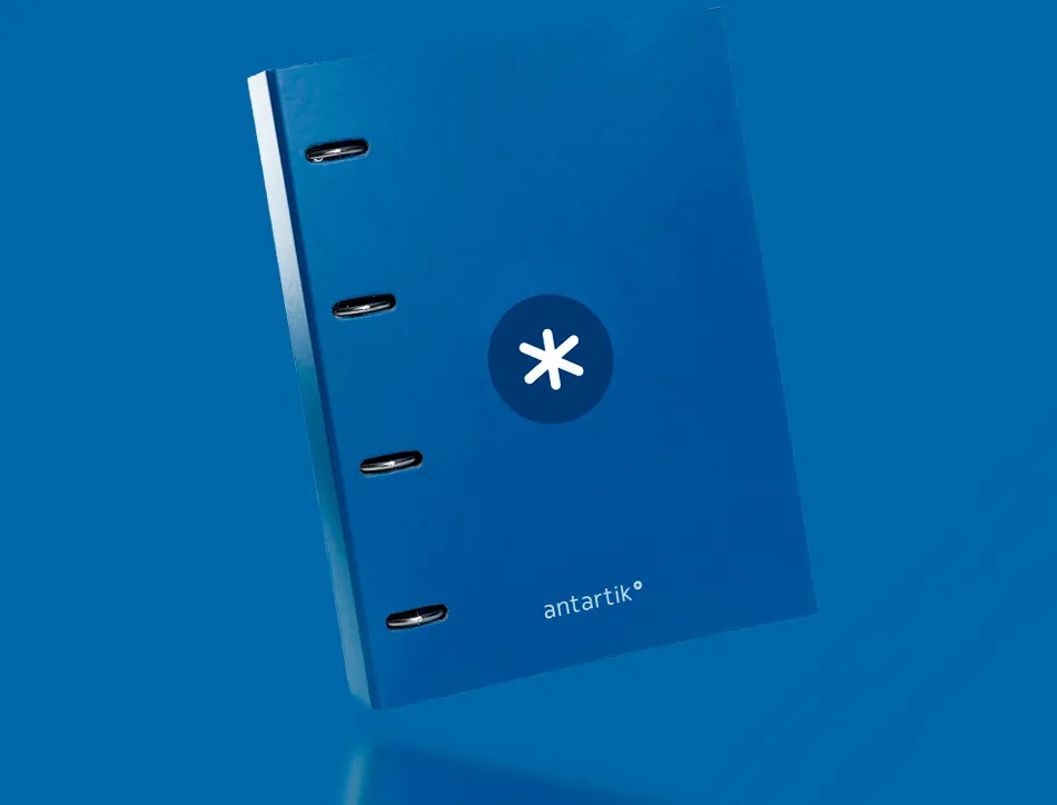 Classeur antartik 4 anneaux ronds 25mm a4 carton remborde feuillets mobiles 5x5 bleu marine
