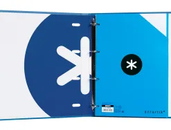 Classeur antartik 4 anneaux ronds 25mm a4 carton remborde feuillets mobiles 5x5 bleu marine