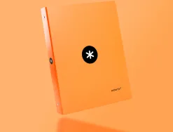 Classeur antartik 4 anneaux ronds 25mm a4 carton remborde coloris orange