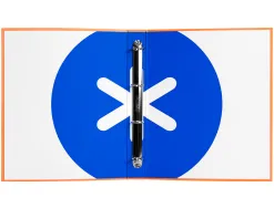 Classeur antartik 4 anneaux ronds 25mm a4 carton remborde coloris orange
