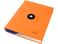 Classeur antartik 4 anneaux ronds 25mm a4 carton remborde coloris orange
