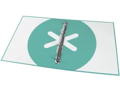 Classeur antartik 4 anneaux ronds 25mm a4 carton rembordé coloris menthe