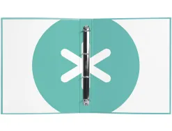 Classeur antartik 4 anneaux ronds 25mm a4 carton rembordé coloris menthe