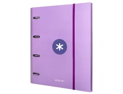 Classeur antartik 4 anneaux ronds 40mm a4 carton rembordé feuillets mobiles q5x5 colorislavande