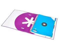 Classeur antartik 4 anneaux ronds 40mm a4 carton rembordé feuillets mobiles q5x5 colorislavande