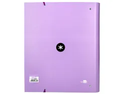 Classeur antartik 4 anneaux ronds 40mm a4 carton rembordé feuillets mobiles q5x5 colorislavande