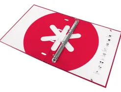 Classeur antartik 4 anneaux ronds 25mm a4 carton remborde feuillets mobiles 5x5 framboise