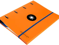 Classeur antartik 4 anneaux ronds 40mm a4 carton remborde feuillets mobiles quadrillage 5mm coloris orange
