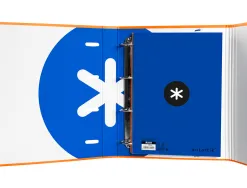 Classeur antartik 4 anneaux ronds 40mm a4 carton remborde feuillets mobiles quadrillage 5mm coloris orange