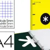 Classeur antartik 4 anneaux ronds 25mm a4 carton rembordé feuillets mobiles quadrillage 5mm coloris jaune