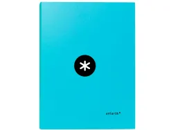 Classeur antartik 4 anneaux ronds 25mm a4 carton remborde coloris turquoise