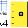 Classeur antartik 4 anneaux 25mm a4 carton remborde feuillets mobiles seyes coloris jaune