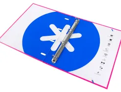 Classeur antartik 4 anneaux ronds 25mm a4 carton rembordé feuillets mobiles quadrillage 5mm coloris rose