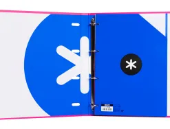 Classeur antartik 4 anneaux ronds 25mm a4 carton rembordé feuillets mobiles quadrillage 5mm coloris rose