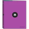 Classeur antartik 4 anneaux ronds 25mm a4 carton remborde coloris violet