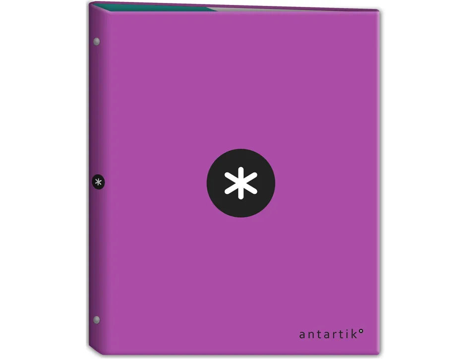 Classeur antartik 4 anneaux ronds 25mm a4 carton remborde coloris violet