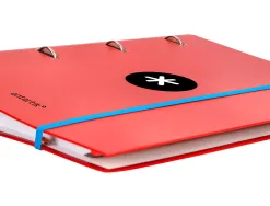 Classeur antartik 4 anneaux ronds 40mm a4 carton remborde feuillets mobiles quadrillage 5mm coloris rouge