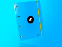 Classeur antartik 4 anneaux ronds 25mm a4 carton rembordé feuillets mobiles quadrillage 5mm coloris bleu