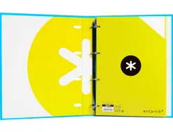 Classeur antartik 4 anneaux ronds 25mm a4 carton rembordé feuillets mobiles quadrillage 5mm coloris bleu