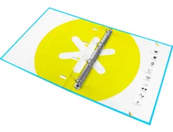 Classeur antartik 4 anneaux ronds 25mm a4 carton rembordé feuillets mobiles quadrillage 5mm coloris bleu