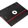 Classeur antartik 4 anneaux ronds 40mm a4 carton remborde feuillets mobiles quadrillage 5mm coloris noir