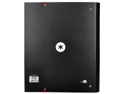 Classeur antartik 4 anneaux ronds 40mm a4 carton remborde feuillets mobiles quadrillage 5mm coloris noir