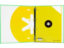 Classeur antartik 4 anneaux ronds 25mm a4 carton rembordé feuillets mobiles quadrillage 5mm coloris vert