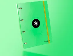 Classeur antartik 4 anneaux ronds 25mm a4 carton rembordé feuillets mobiles quadrillage 5mm coloris vert