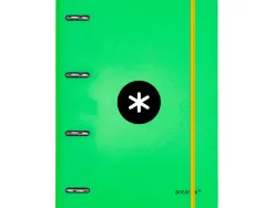 Classeur antartik 4 anneaux ronds 25mm a4 carton rembordé feuillets mobiles quadrillage 5mm coloris vert