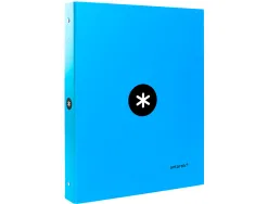 Classeur antartik 4 anneaux ronds 25mm a4 carton remborde coloris bleu