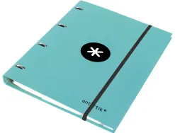 Classeur antartik 4 anneaux ronds 25mm a4 carton remborde feuillets mobiles q5x5 colorismenthe