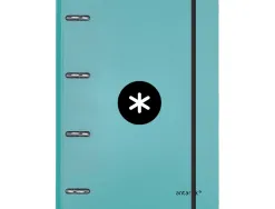 Classeur antartik 4 anneaux ronds 25mm a4 carton remborde feuillets mobiles q5x5 colorismenthe