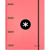 Classeur antartik 4 anneaux ronds 25mm a4 carton remborde feuillets mobiles q5x5 coloriscorail