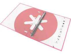 Classeur antartik 4 anneaux ronds 25mm a4 carton remborde feuillets mobiles q5x5 coloriscorail