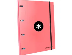 Classeur antartik 4 anneaux ronds 25mm a4 carton remborde feuillets mobiles q5x5 coloriscorail