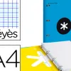 Classeur antartik 4 anneaux 25mm a4 carton remborde feuillets mobiles seyes coloris bleu