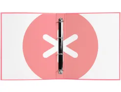 Classeur antartik 4 anneaux ronds 25mm a4 carton rembordé coloris corail