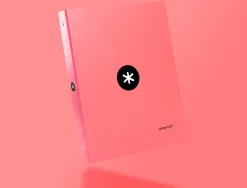 Classeur antartik 4 anneaux ronds 25mm a4 carton rembordé coloris corail