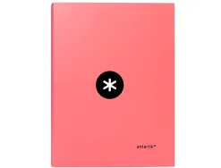 Classeur antartik 4 anneaux ronds 25mm a4 carton rembordé coloris corail