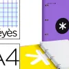 Classeur antartik 4 anneaux 25mm a4 carton remborde feuillets mobiles seyes coloris violet