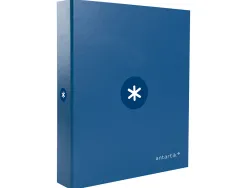 Classeur antartik 4 anneaux ronds 25mm a4 carton remborde coloris bleu marine