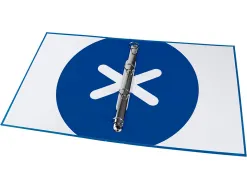 Classeur antartik 4 anneaux ronds 25mm a4 carton remborde coloris bleu marine