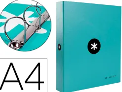 Classeur antartik 4 anneaux end 40mm a4+ carton remborde coloris menthe