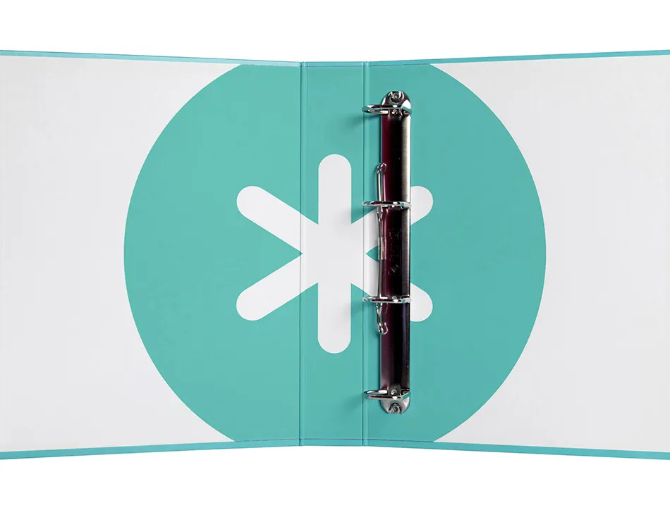 Classeur antartik 4 anneaux end 40mm a4+ carton remborde coloris menthe