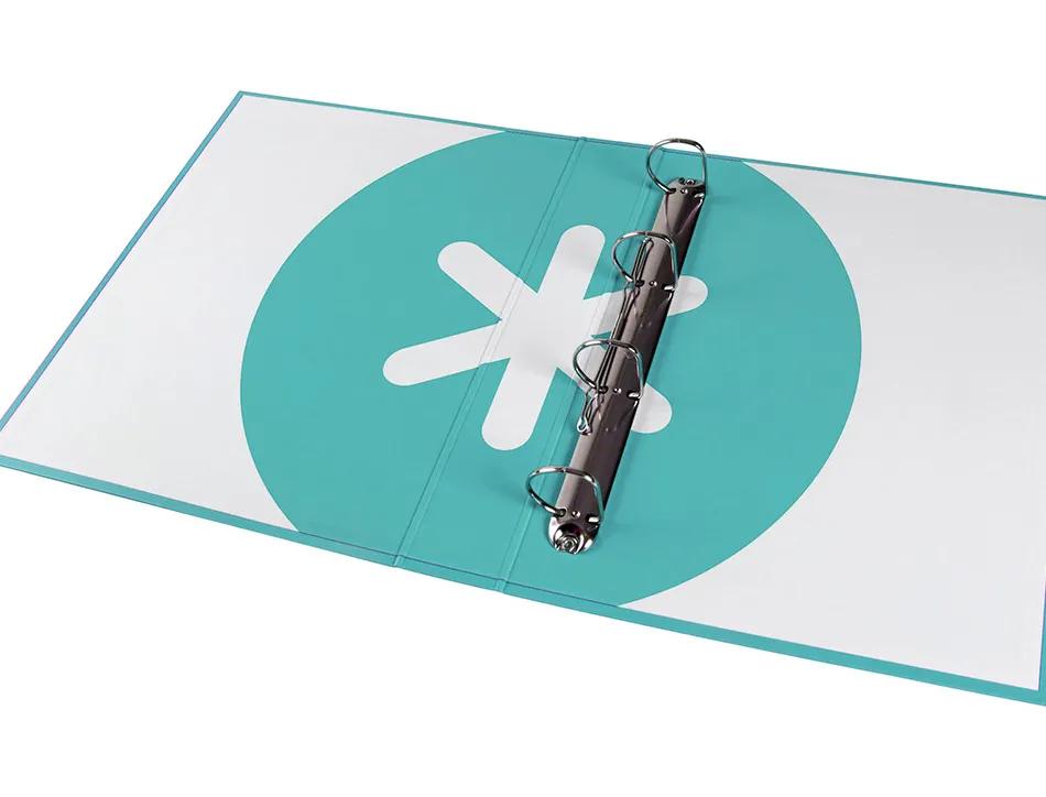Classeur antartik 4 anneaux end 40mm a4+ carton remborde coloris menthe