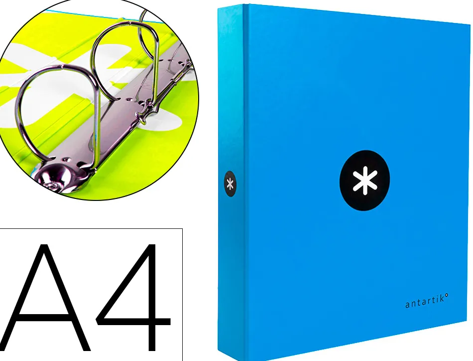 Classeur antartik 4 anneaux end 40mm a4+ carton rembordé coloris bleu