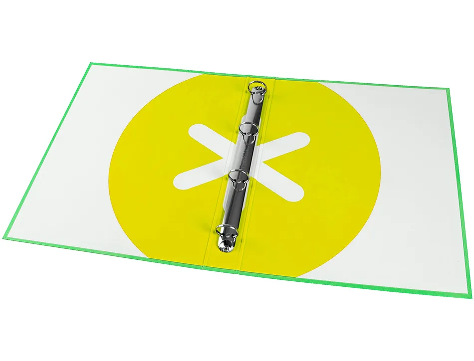 Classeur antartik 4 anneaux ronds 25mm a4 carton remborde coloris vert